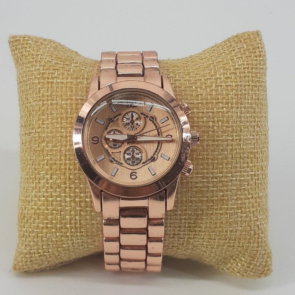 Accutime Womens Watch Corp Rose Gold Wristwatch Chronological - Picture 2 of 12